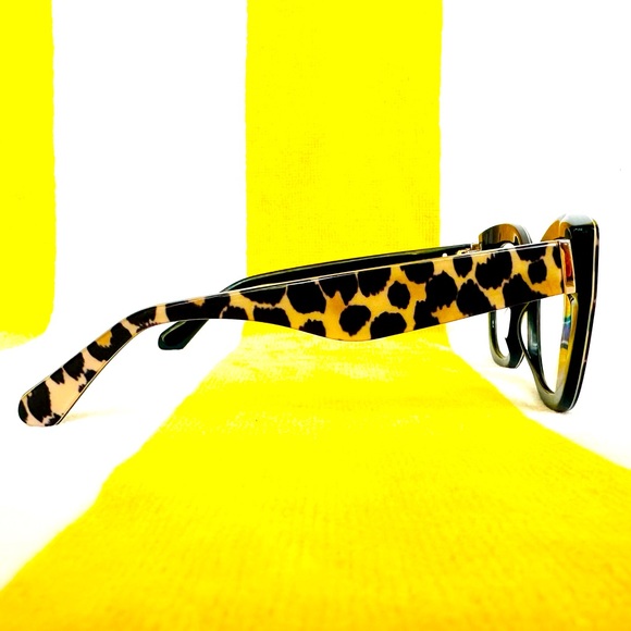 Kate Spade tan black oversized leopard print reading glasses readers 1.75 - Picture 2 of 13
